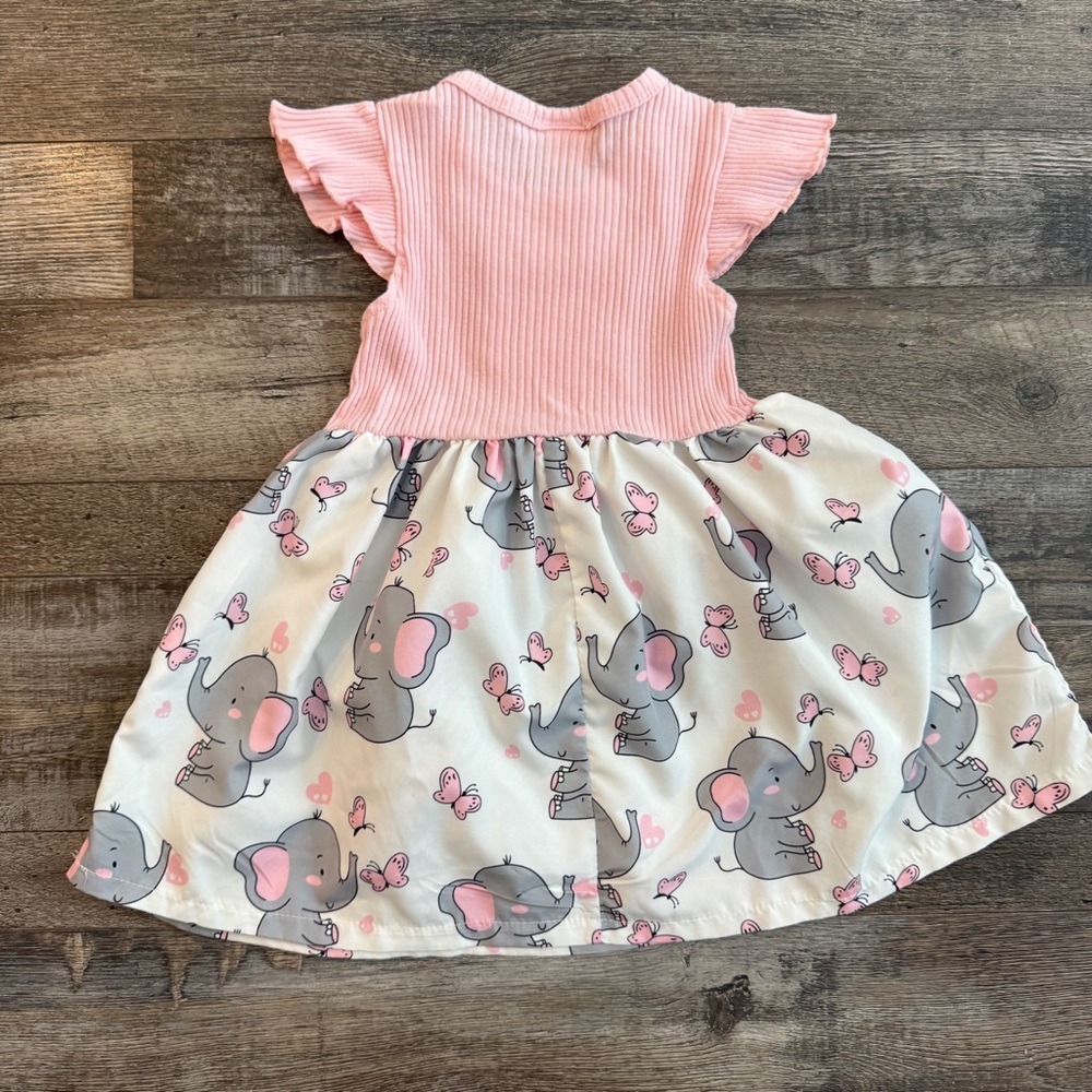 Pink Ruffled Elephant Baby Dress - Picture 2 of 4